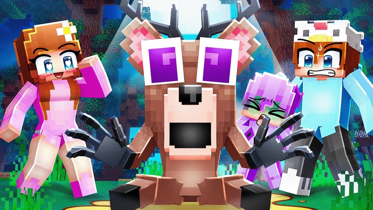 Playing as a BABY DEER MONSTER in Minecraft 99 Nights in the Forest!