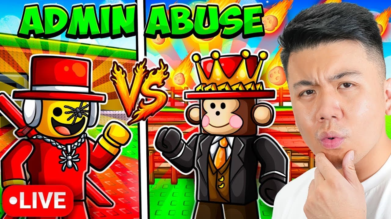 Grow a Garden vs Steal a Brainrot ADMIN ABUSE!