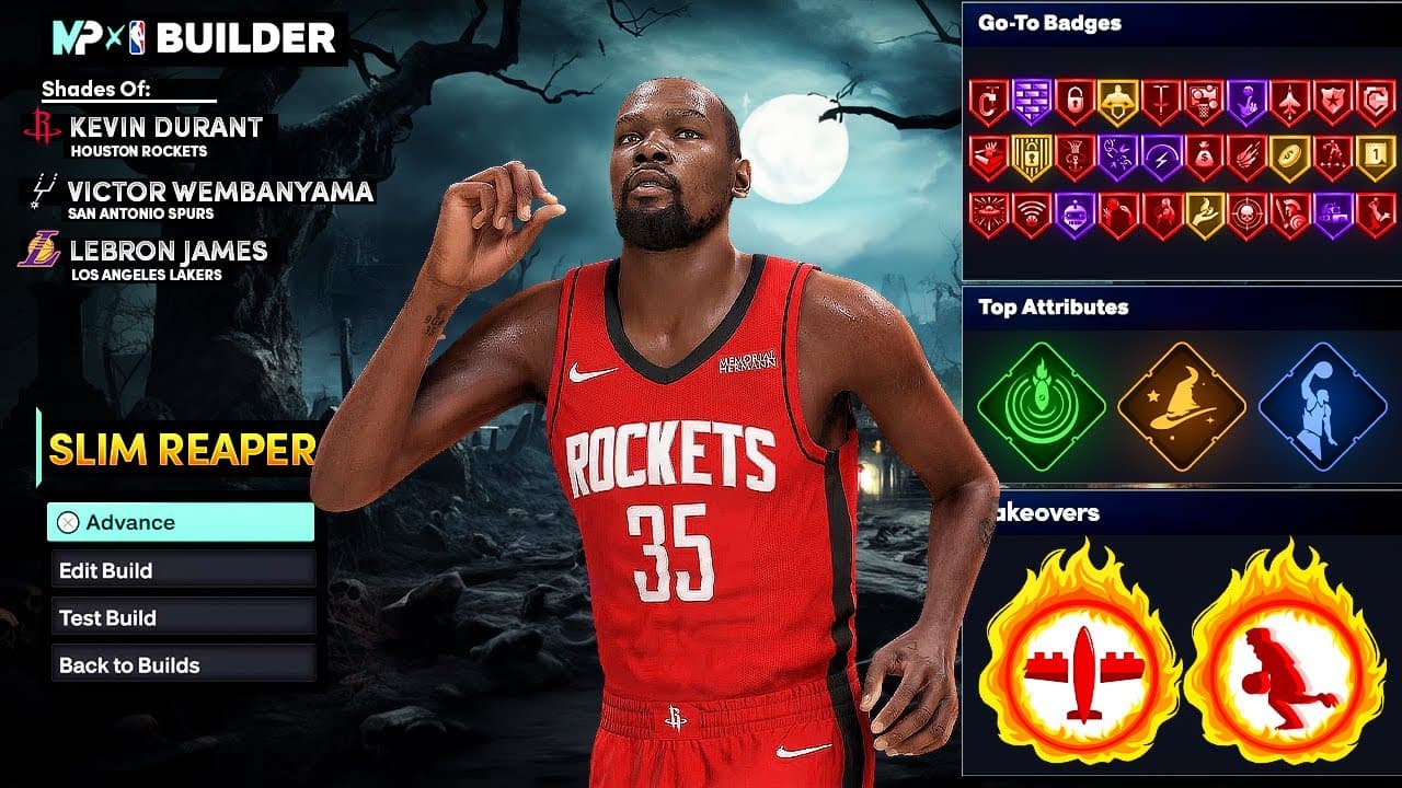 NBA 2K26 6&#8217;11 KEVIN DURANT BUILD w/ NO WEAKNESSES &#8211; DEMIGOD POWER FORWARD BUILD